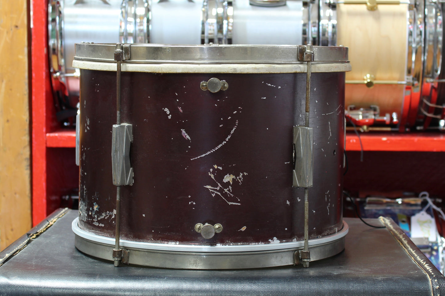 1940-50's Gretsch/Kent Drum set in Burgundy Lacquer 14"x22" 12"x14" 9"x13"
