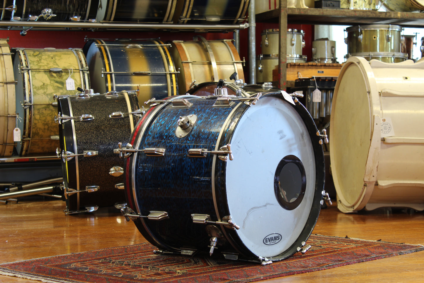 1960's Rogers 14"x20" Bass Drum in Blue Onyx