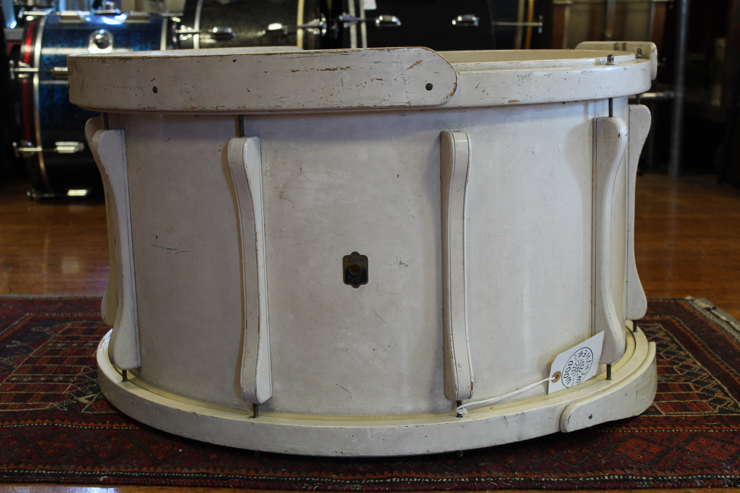 1940's Leedy Dreadnaught 14"x26" Bass Drum in White Lacquer