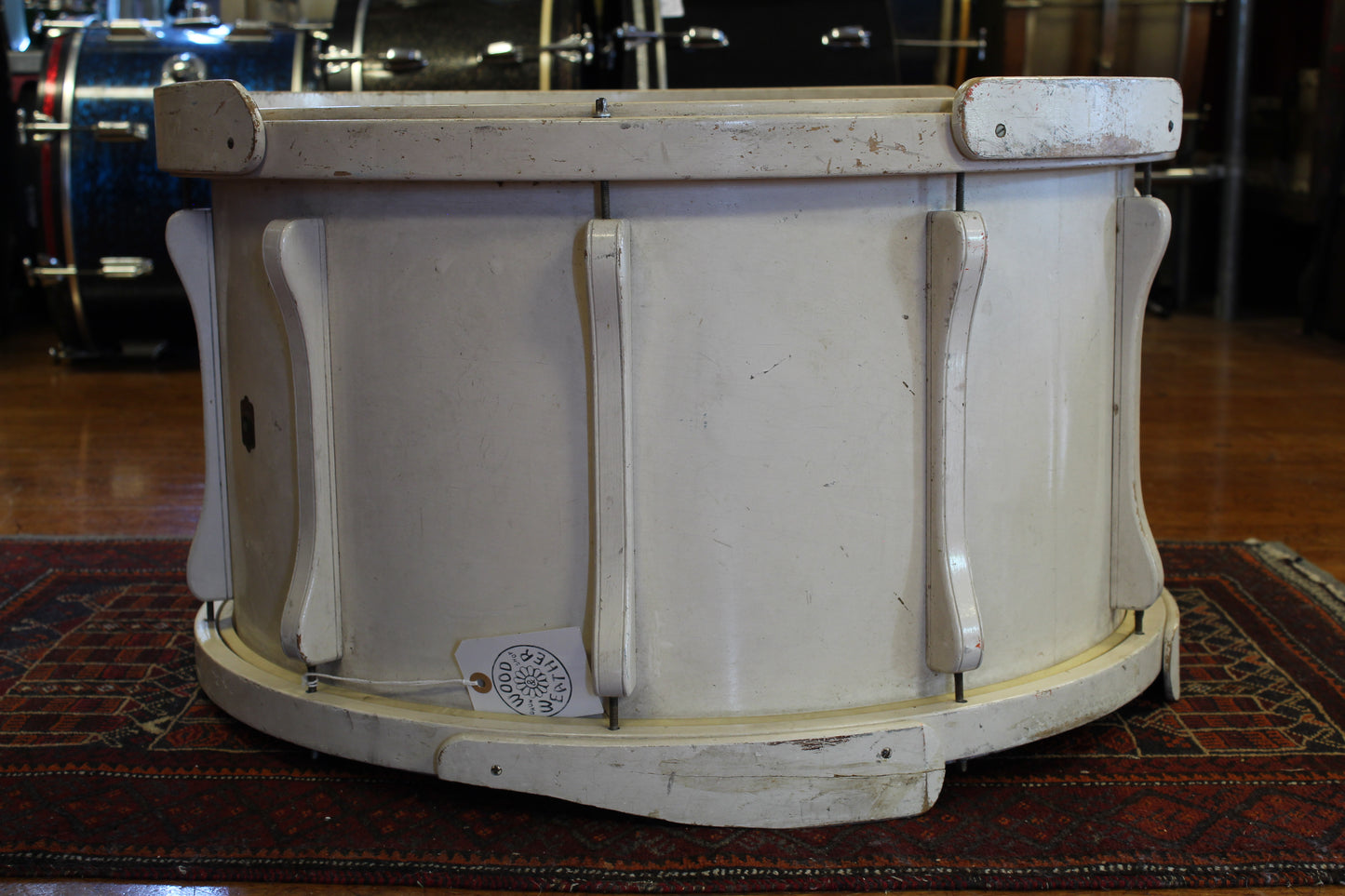 1940's Leedy Dreadnaught 14"x26" Bass Drum in White Lacquer