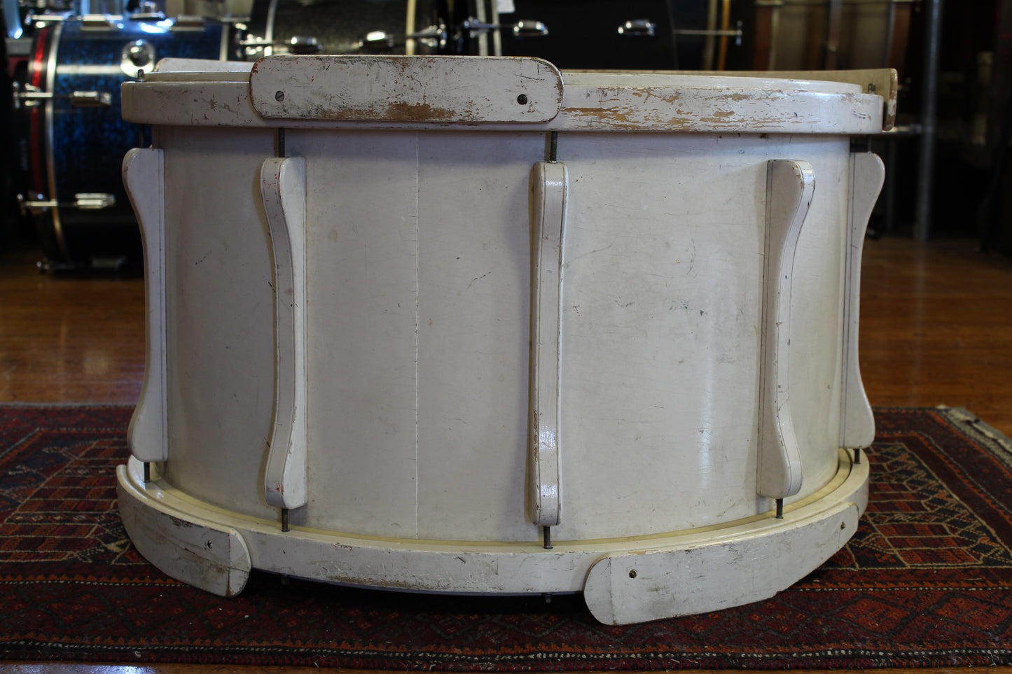 1940's Leedy Dreadnaught 14"x26" Bass Drum in White Lacquer