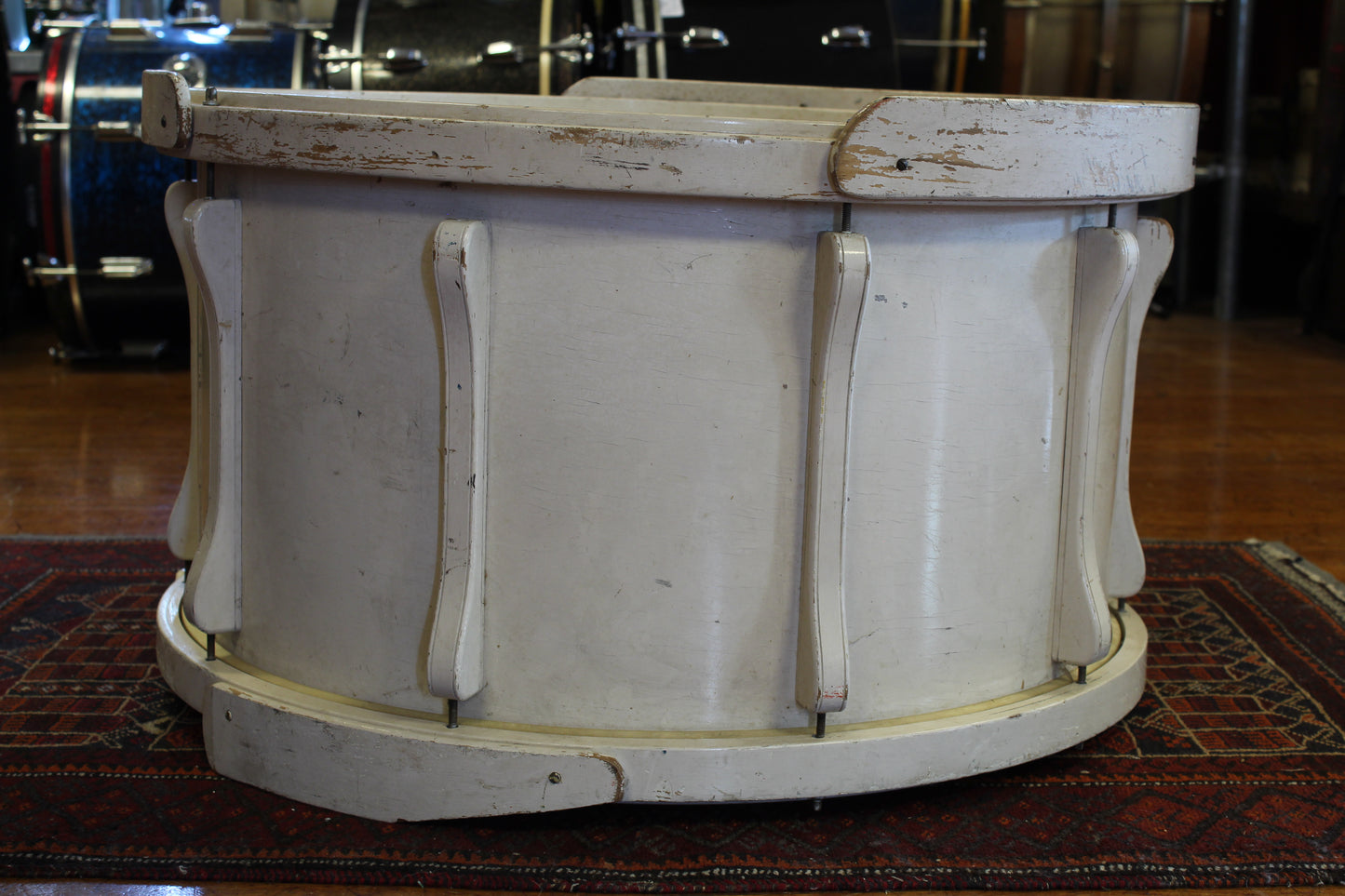 1940's Leedy Dreadnaught 14"x26" Bass Drum in White Lacquer