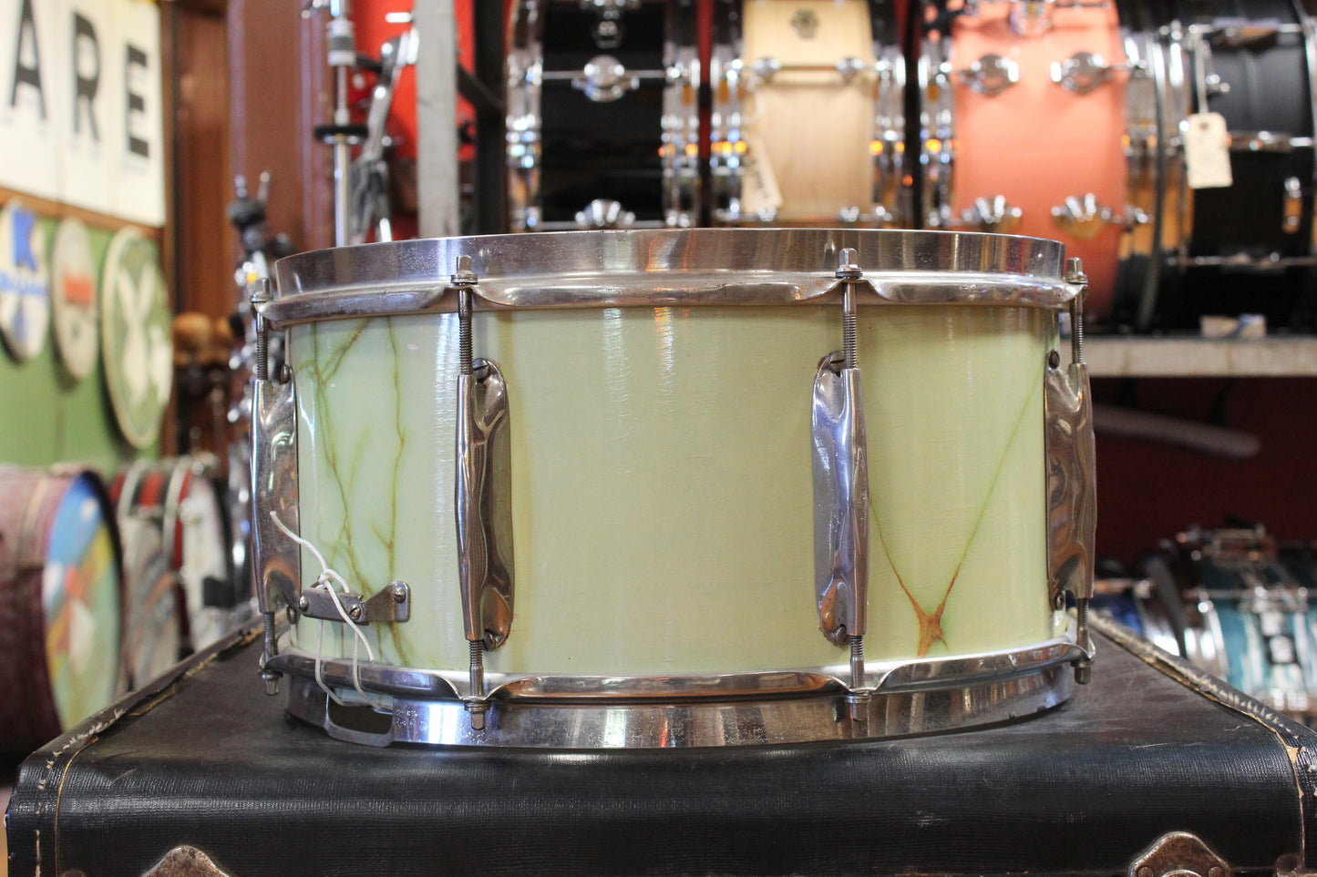 1930s WFL 7"x14" All-American Swing Model Snare Drum in Marble Finish