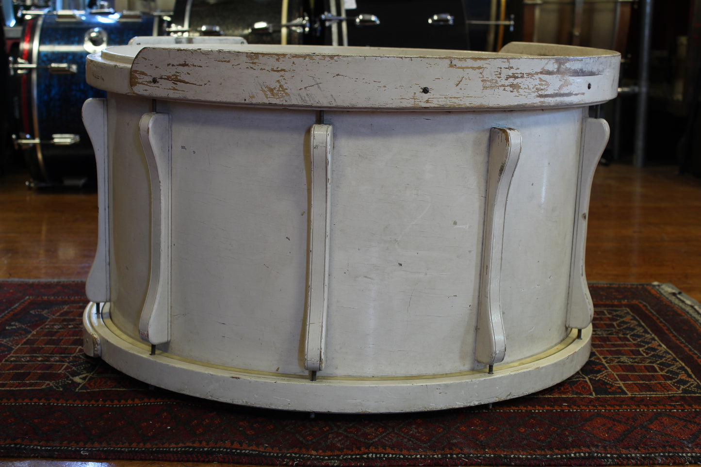 1940's Leedy Dreadnaught 14"x26" Bass Drum in White Lacquer