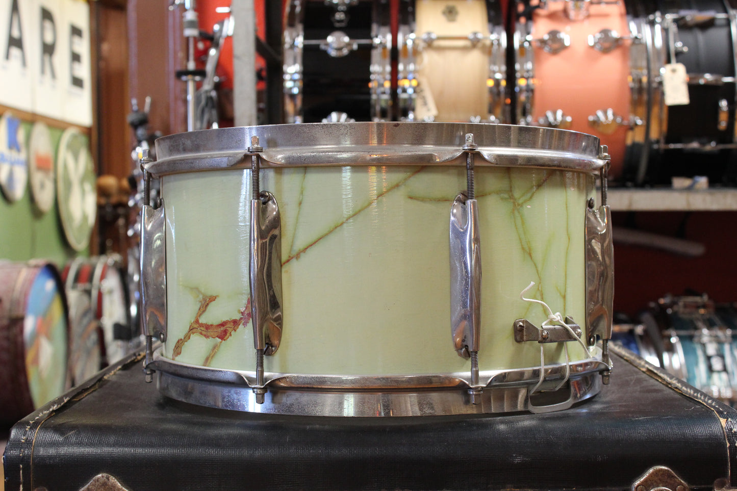 1930s WFL 7"x14" All-American Swing Model Snare Drum in Marble Finish