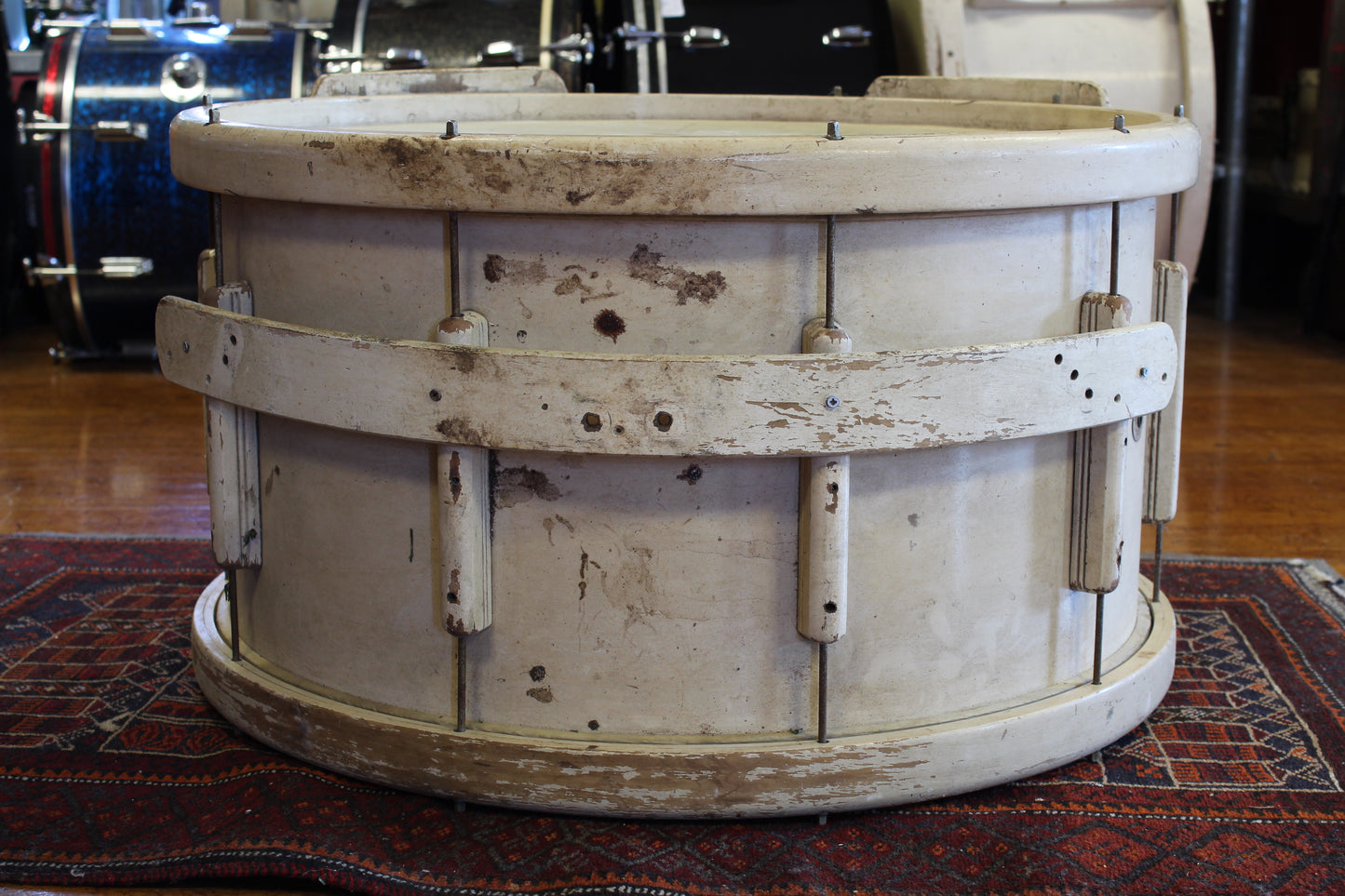 1940's Ludwig & Ludwig Victory 14"x26" Bass Drum in White Lacquer