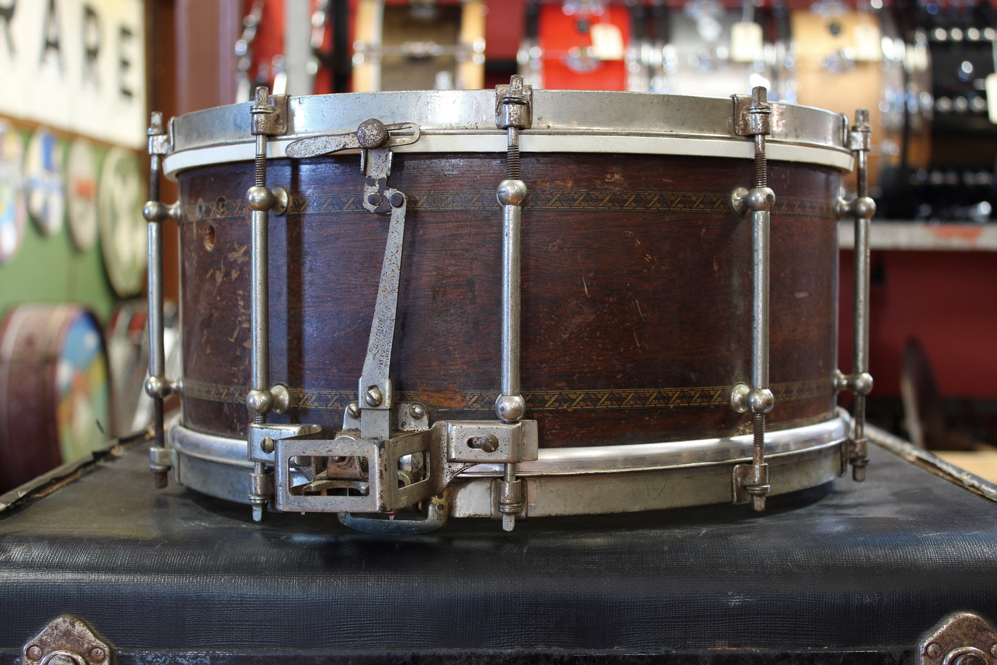 1920s Ludwig & Ludwig 6.5x14 Super-Sensitive with Decorative Inlay