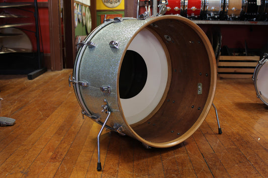 1950s WFL Concert Tom Outfit in Sparkling Silver Flash 14x22 8x12 14x16