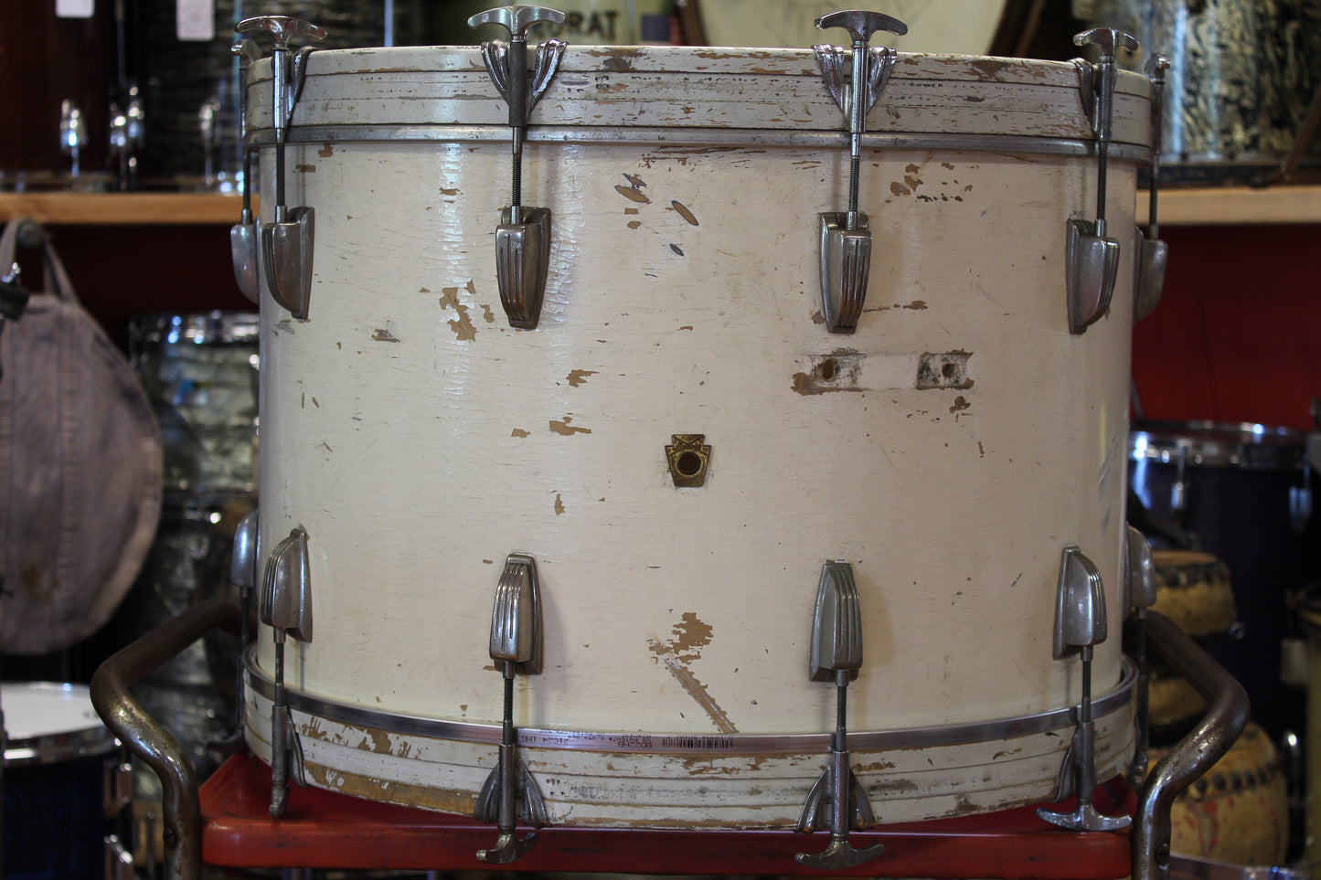 1960's Ludwig Drum kit in White Duco 14x22 14x14 8x12