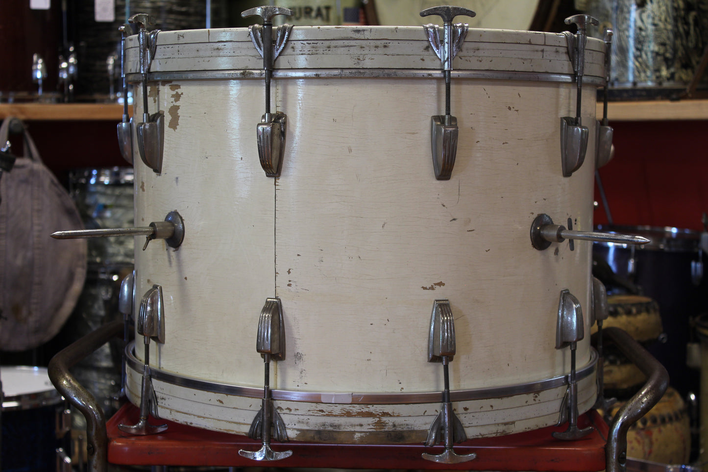 1960's Ludwig Drum kit in White Duco 14x22 14x14 8x12
