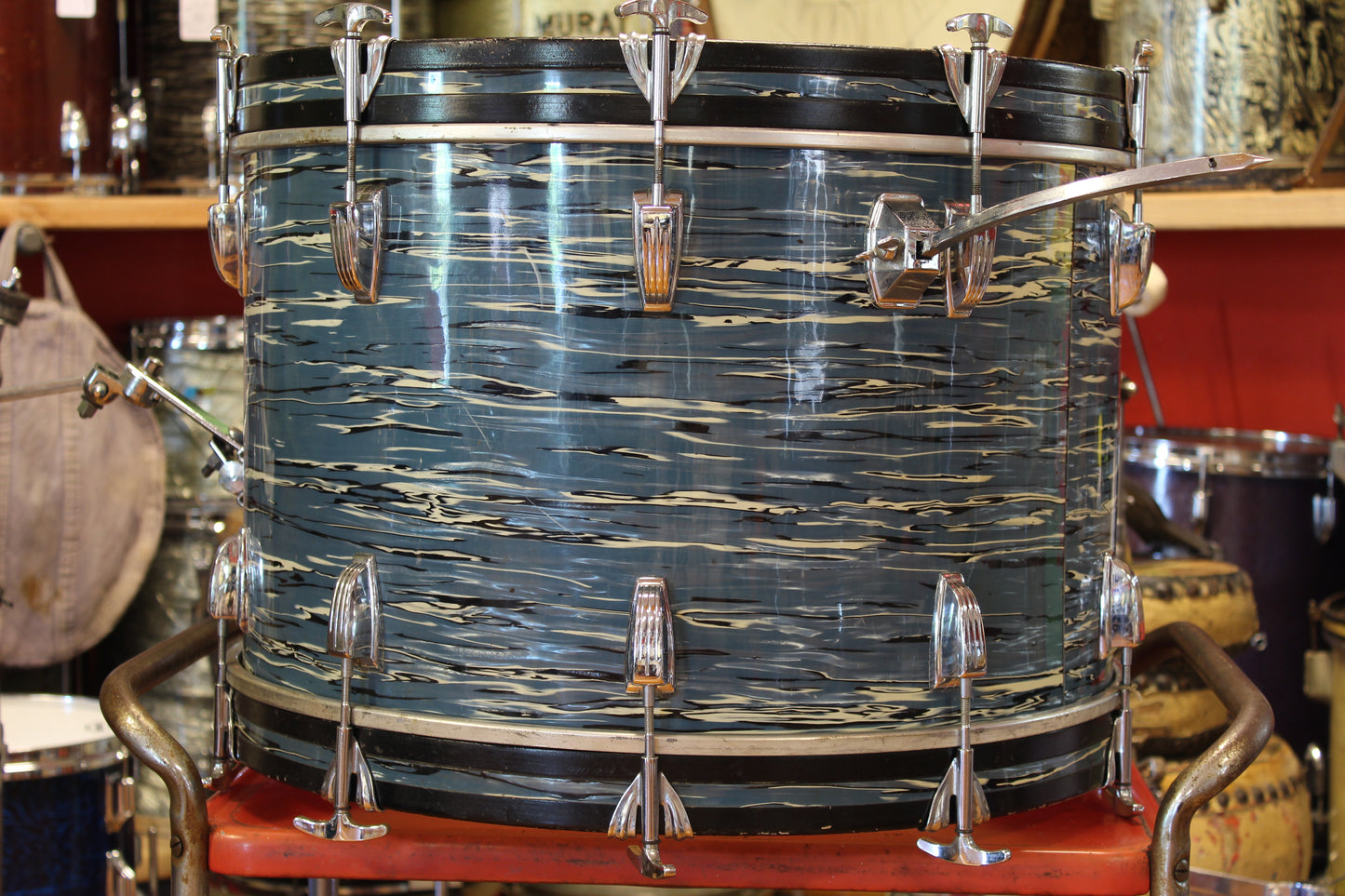 1970's Ludwig Super Classic in Bowling Ball Blue Oyster 14x22 16x16 9x13