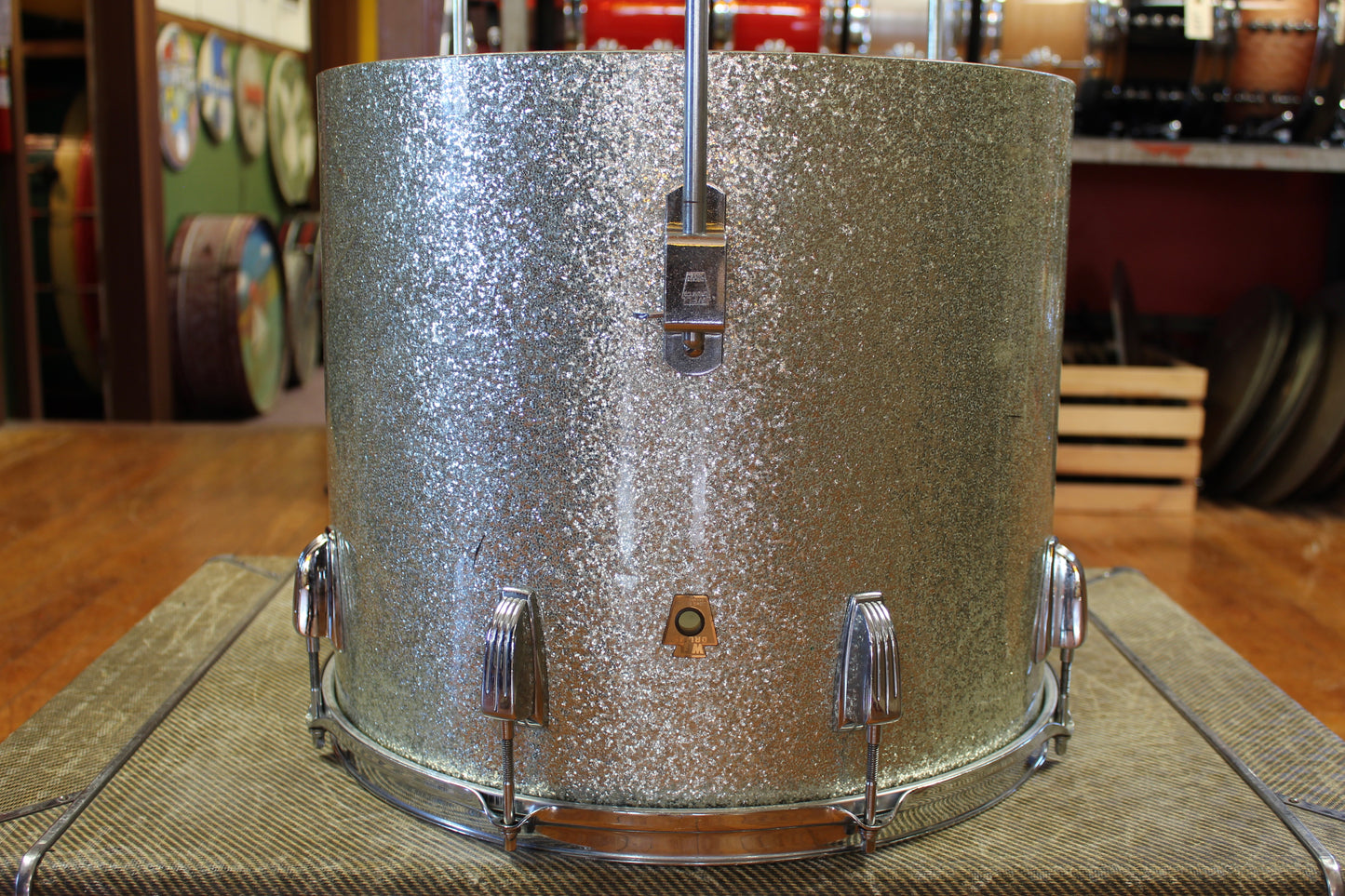 1950s WFL Concert Tom Outfit in Sparkling Silver Flash 14x22 8x12 14x16