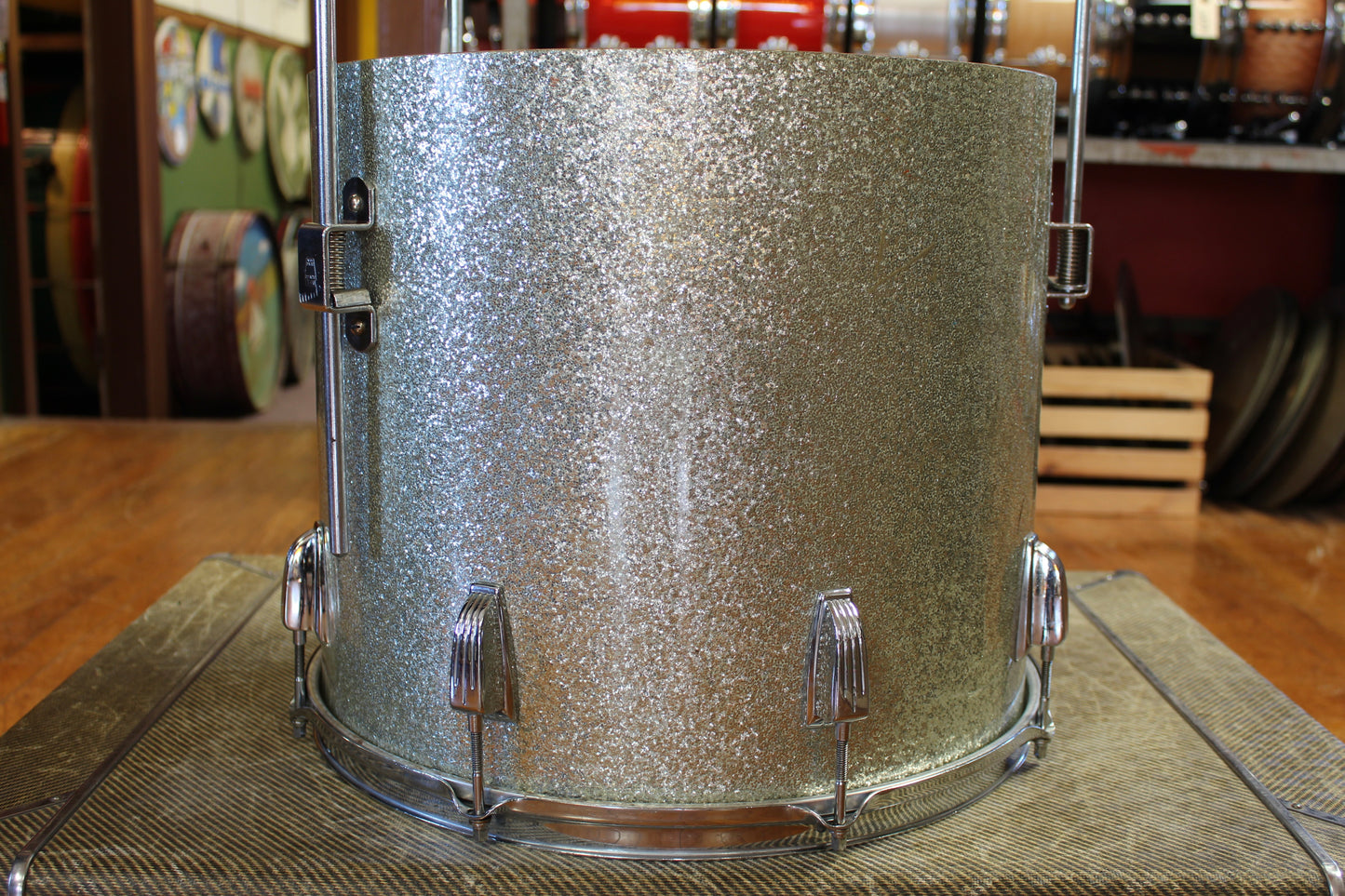 1950s WFL Concert Tom Outfit in Sparkling Silver Flash 14x22 8x12 14x16