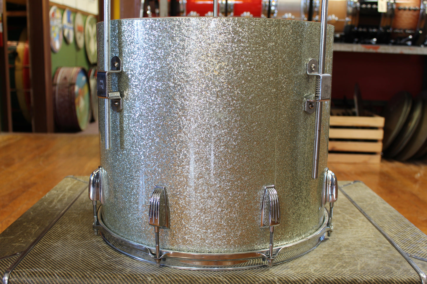 1950s WFL Concert Tom Outfit in Sparkling Silver Flash 14x22 8x12 14x16