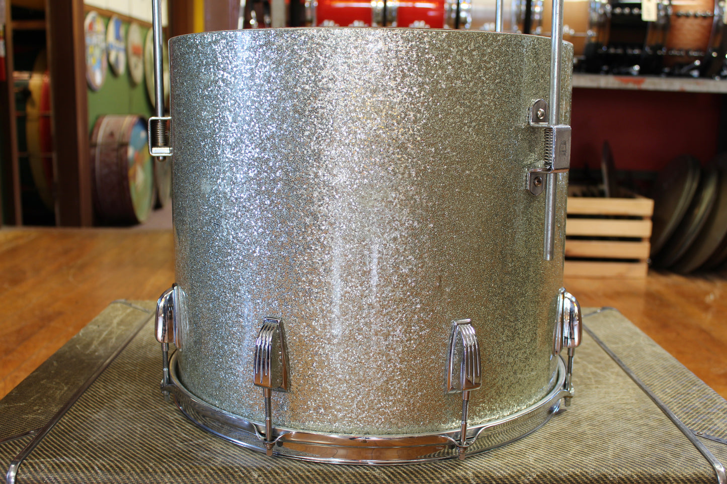 1950s WFL Concert Tom Outfit in Sparkling Silver Flash 14x22 8x12 14x16