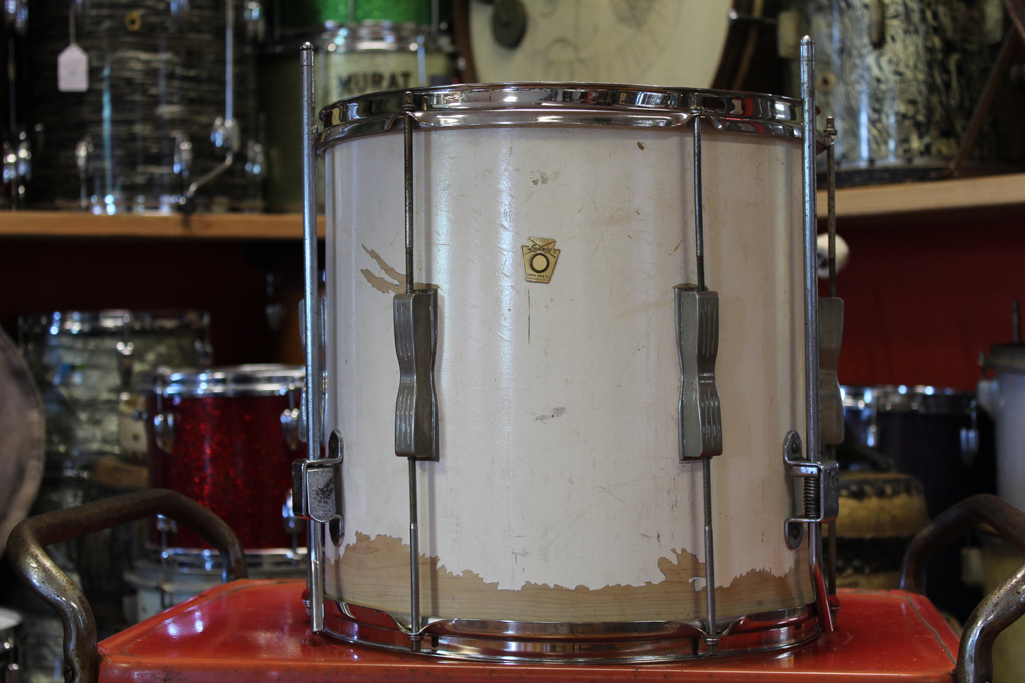 1960's Ludwig Drum kit in White Duco 14x22 14x14 8x12