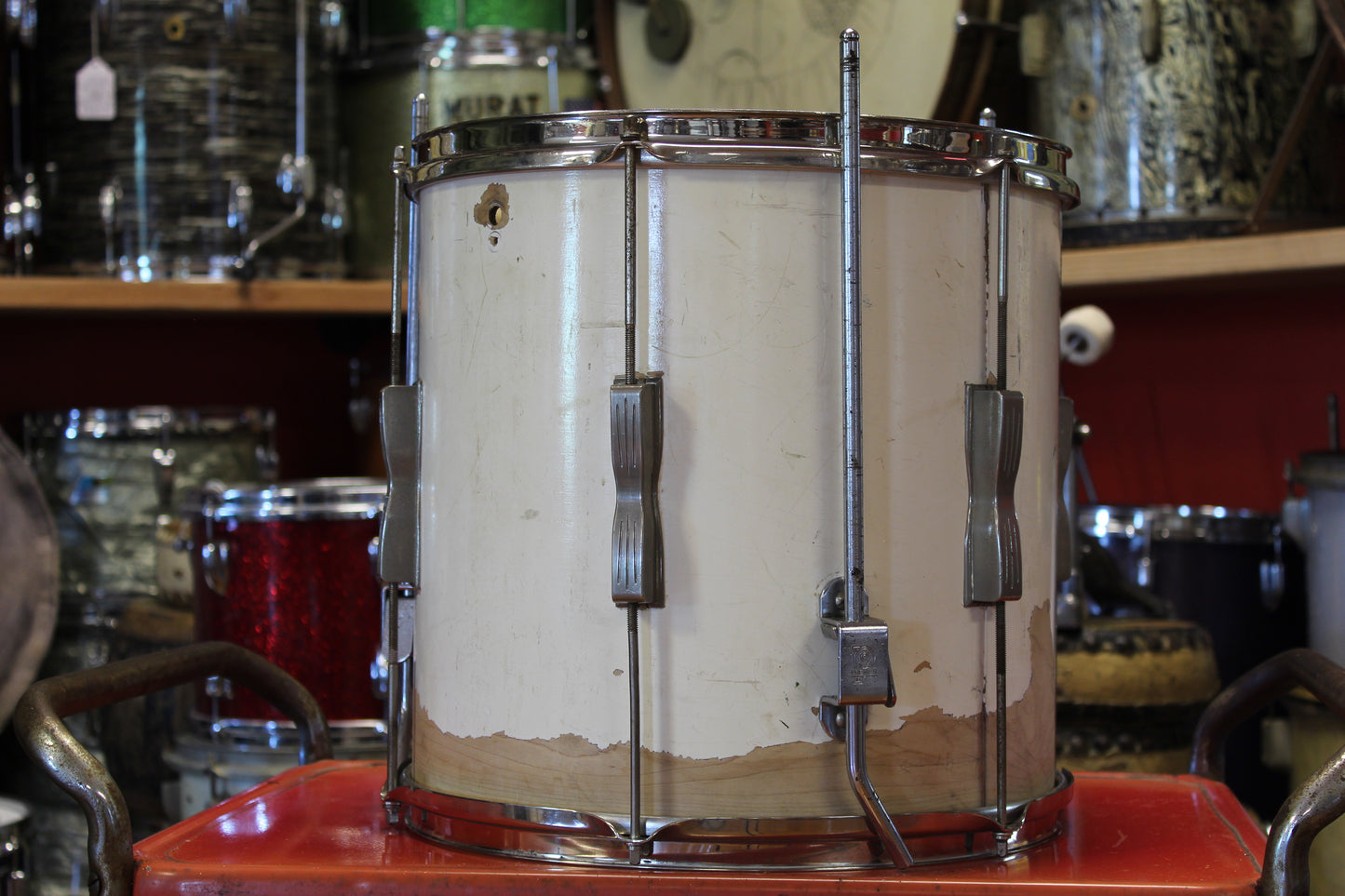 1960's Ludwig Drum kit in White Duco 14x22 14x14 8x12