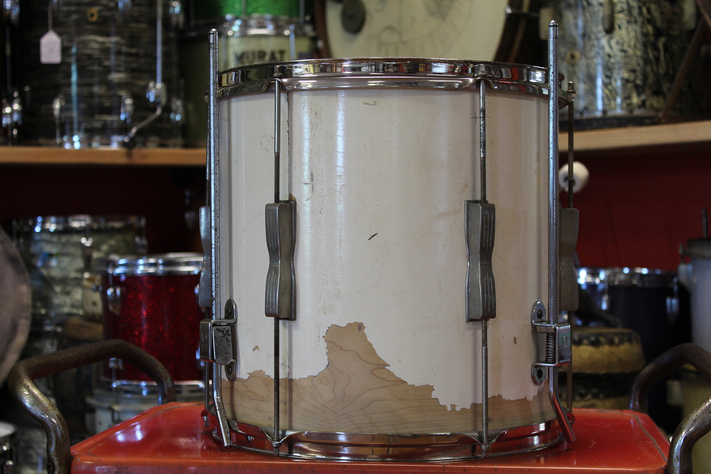 1960's Ludwig Drum kit in White Duco 14x22 14x14 8x12