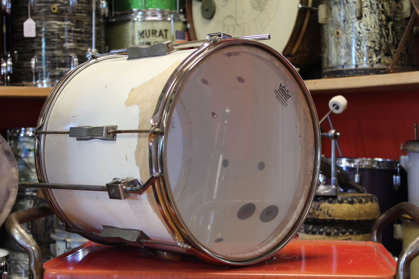 1960's Ludwig Drum kit in White Duco 14x22 14x14 8x12