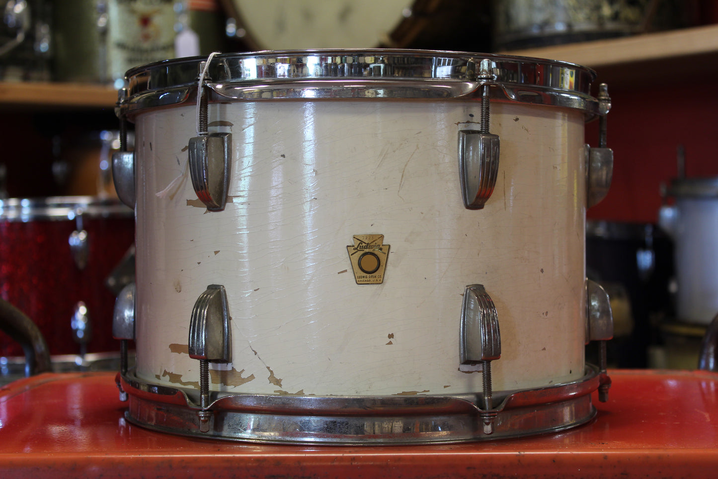 1960's Ludwig Drum kit in White Duco 14x22 14x14 8x12