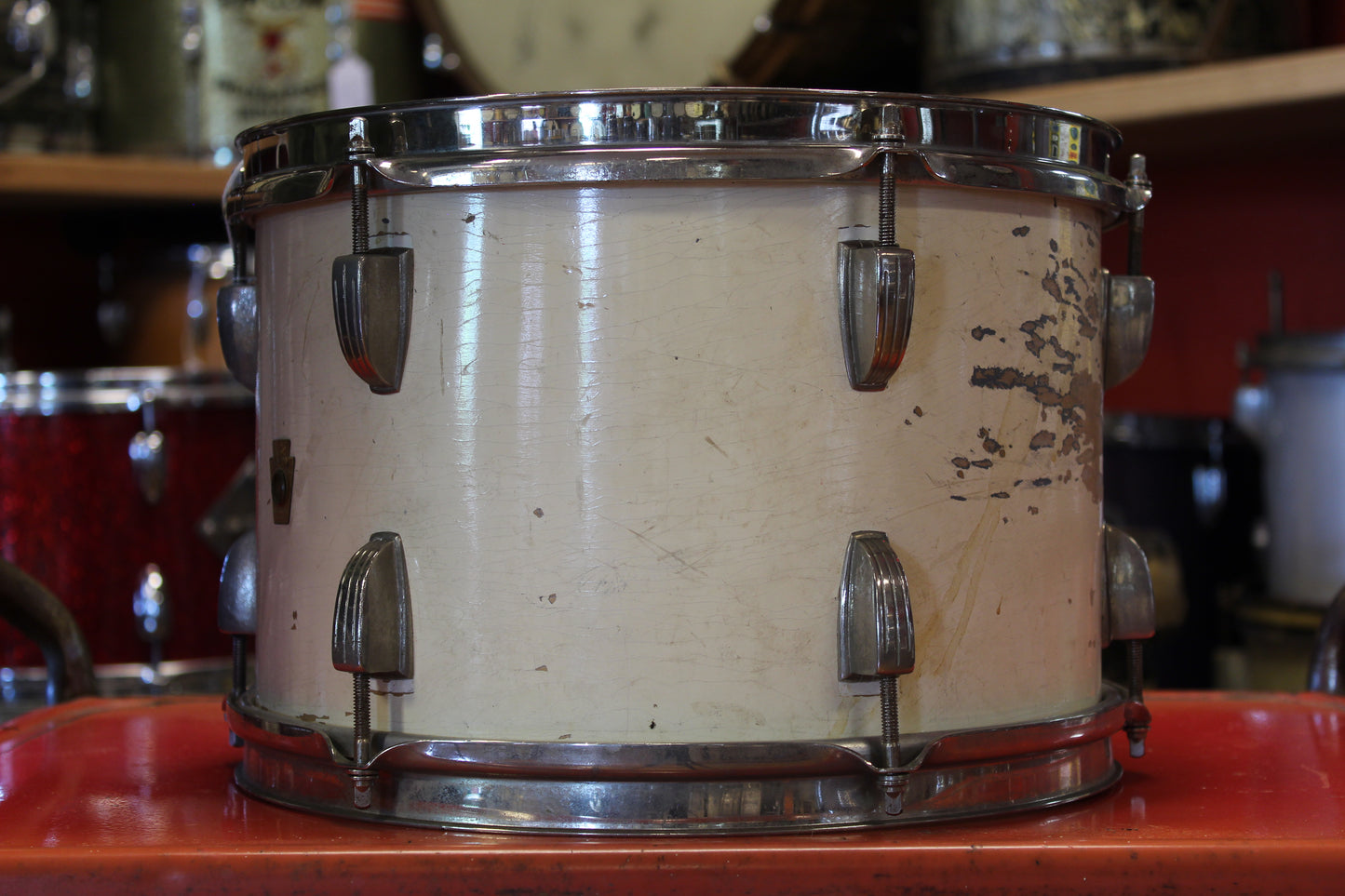 1960's Ludwig Drum kit in White Duco 14x22 14x14 8x12