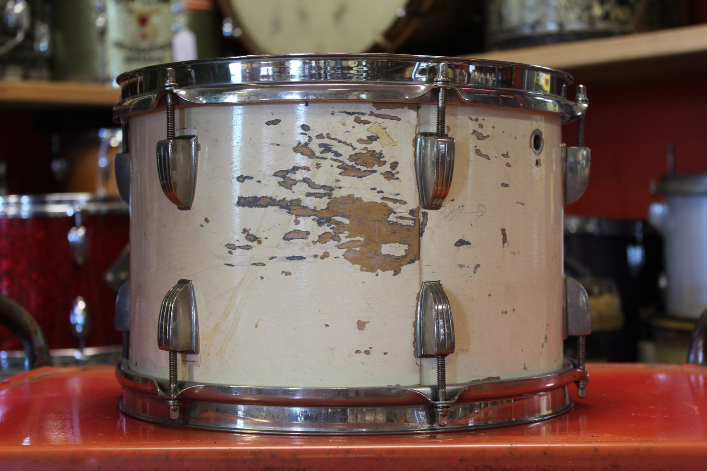 1960's Ludwig Drum kit in White Duco 14x22 14x14 8x12