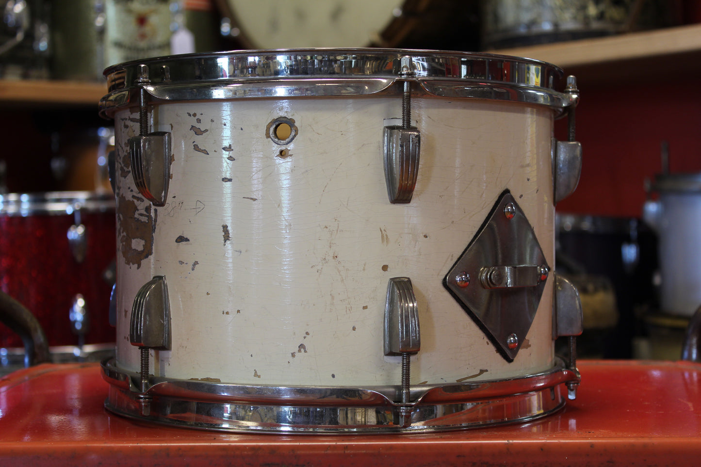 1960's Ludwig Drum kit in White Duco 14x22 14x14 8x12