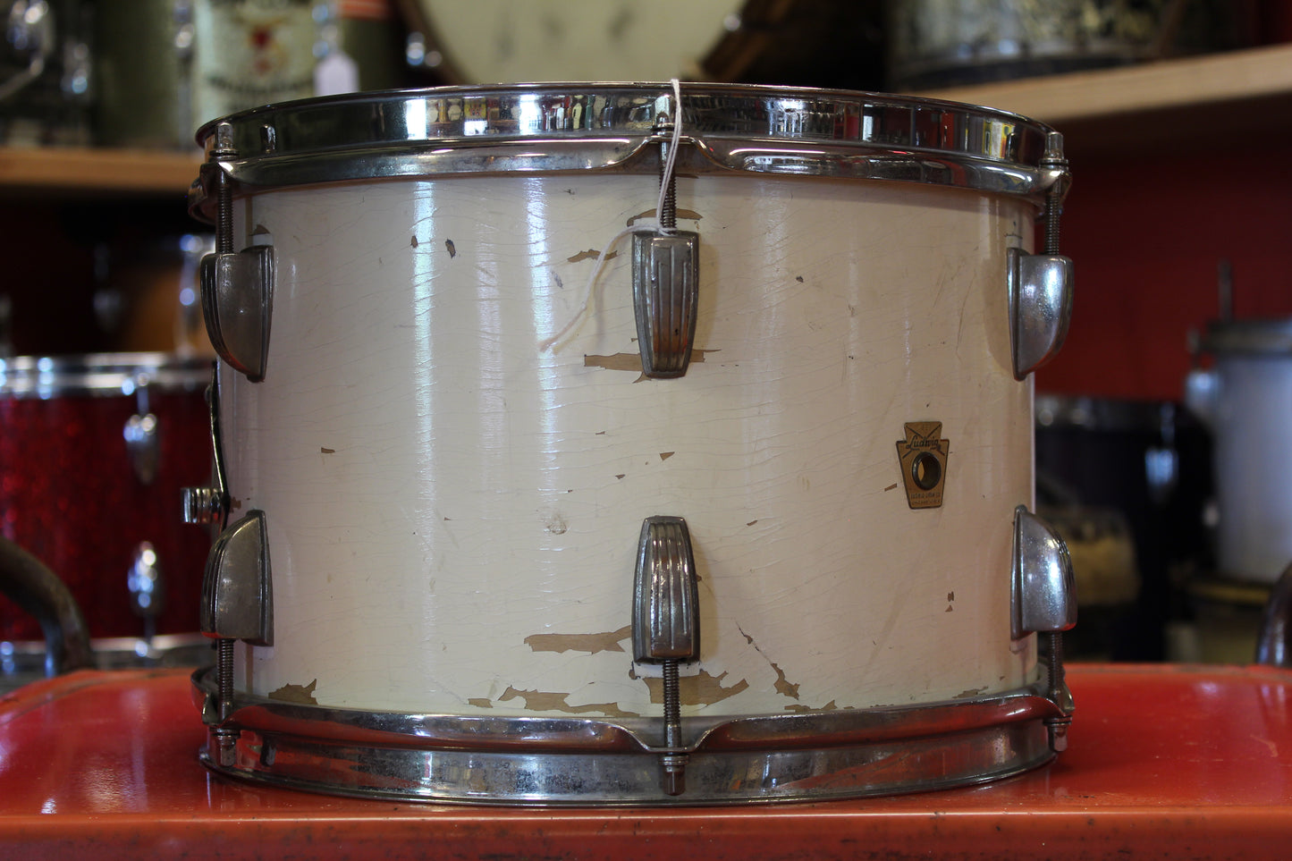 1960's Ludwig Drum kit in White Duco 14x22 14x14 8x12