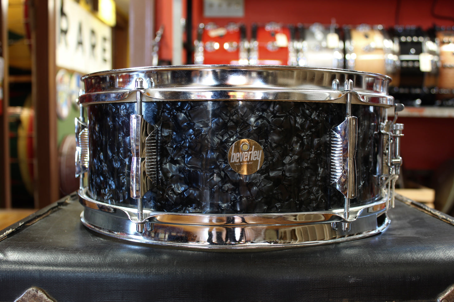 1960s Beverley 5x14 Snare Drum in Black Diamond Pearl