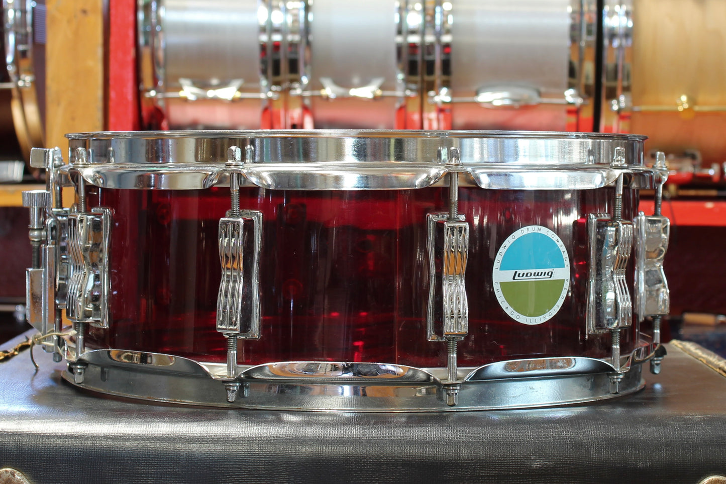 1970's Ludwig 5"x14" Vistalite Snare drum in Red