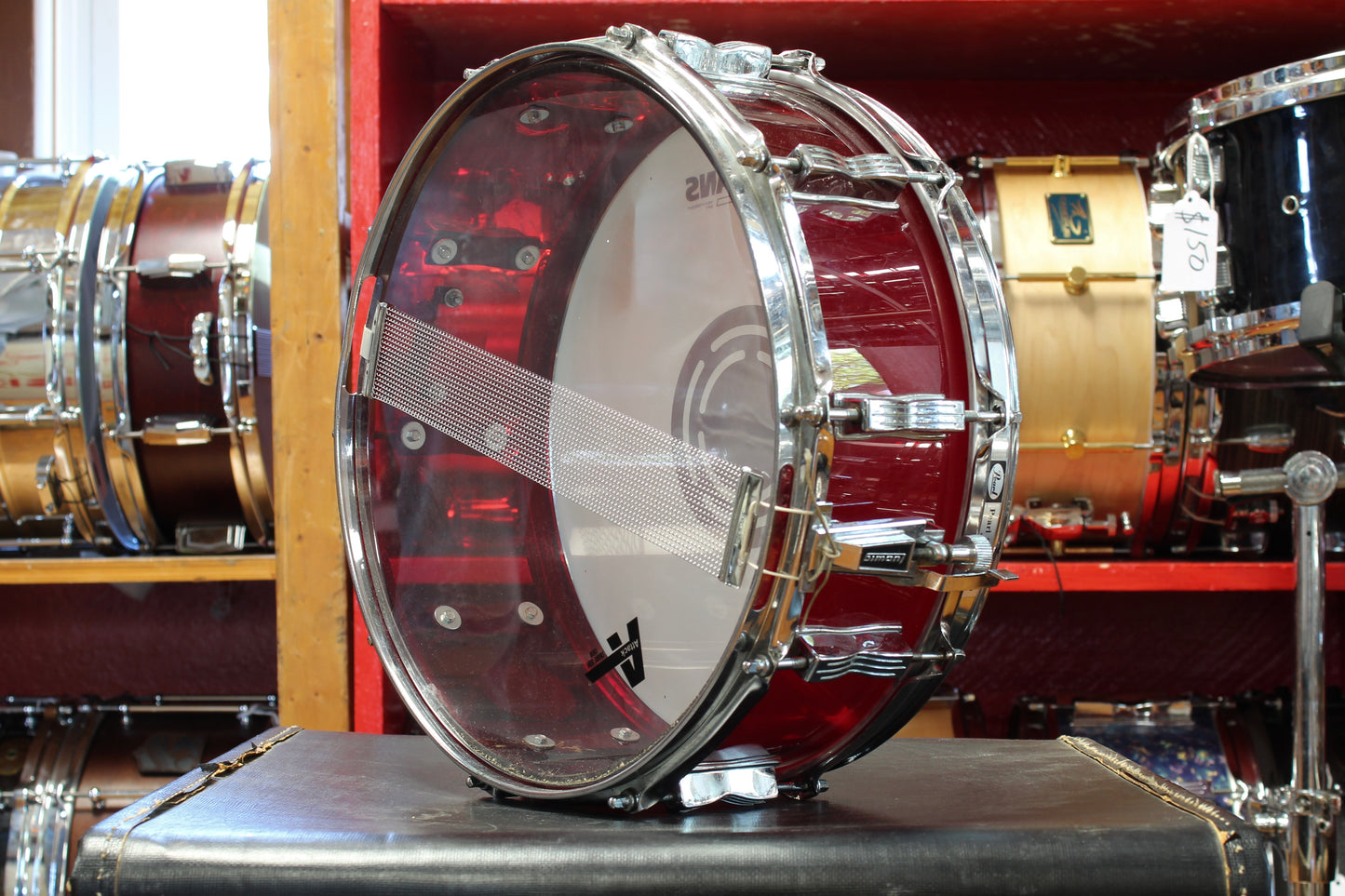 1970's Ludwig 5"x14" Vistalite Snare drum in Red