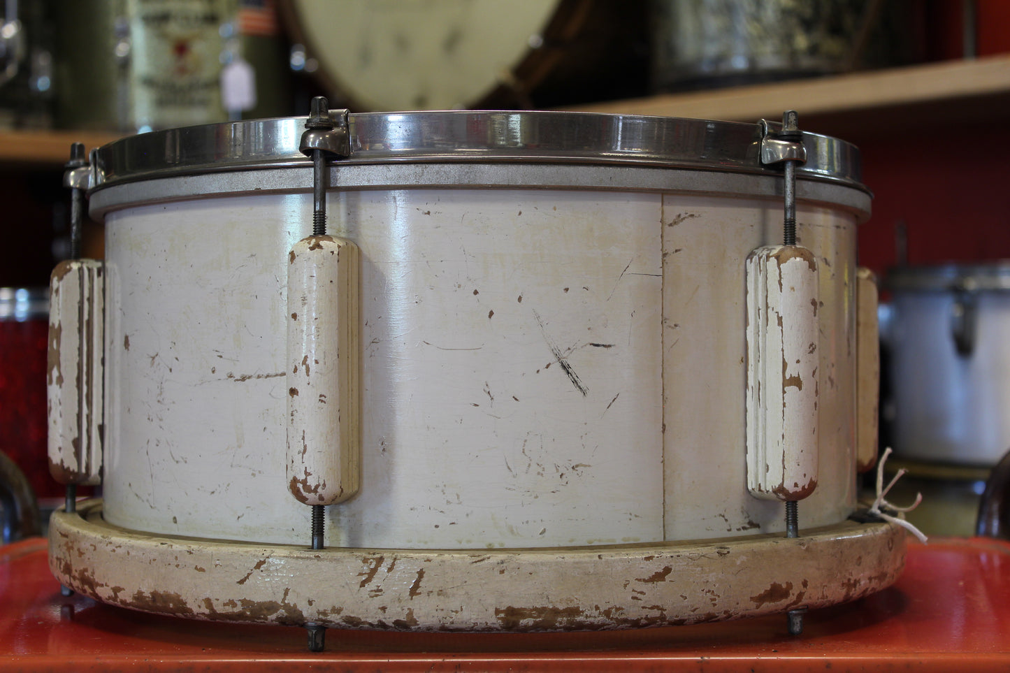 1940's Ludwig & Ludwig Victory Snare Drum 6.5"x14" in White Lacquer