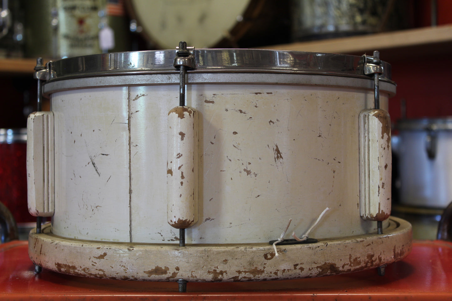 1940's Ludwig & Ludwig Victory Snare Drum 6.5"x14" in White Lacquer