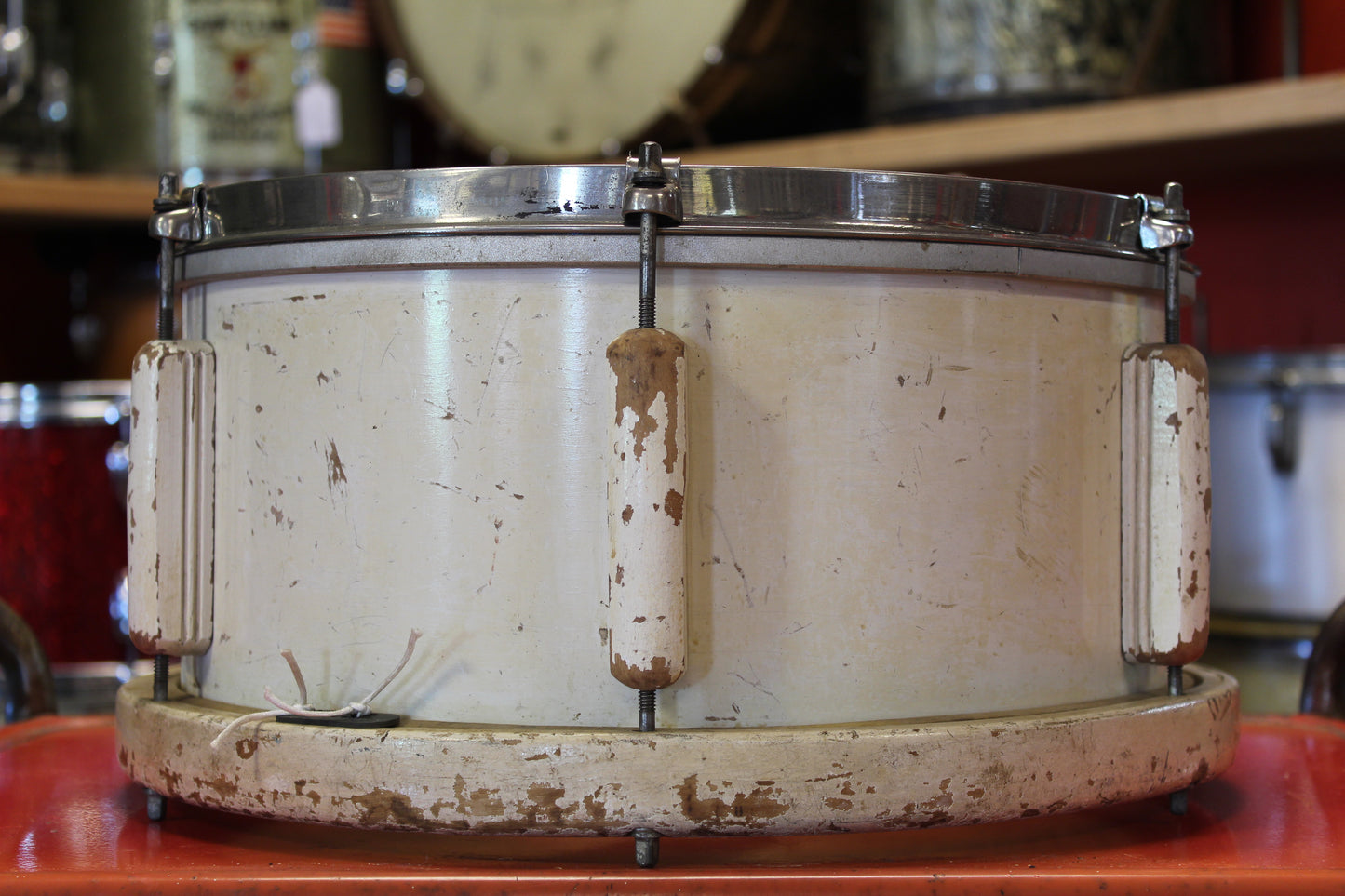 1940's Ludwig & Ludwig Victory Snare Drum 6.5"x14" in White Lacquer