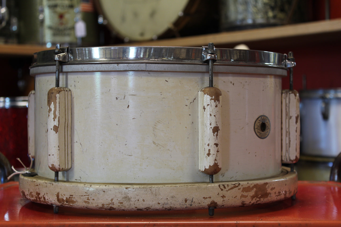 1940's Ludwig & Ludwig Victory Snare Drum 6.5"x14" in White Lacquer