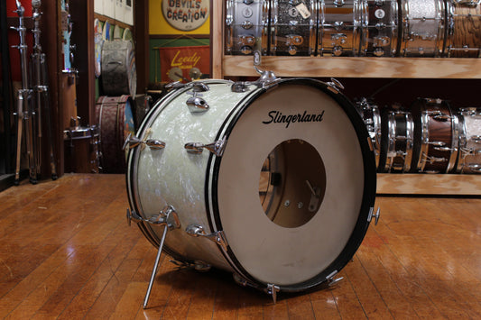 1960s Slingerland Gene Krupa Deluxe Outfit in White Marine Pearl 14x20 9x13 16x16