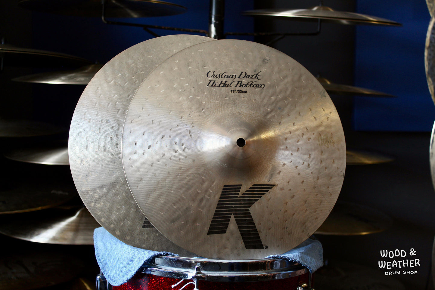 Used Zildjian 13" K Custom Dark Hi-Hat Cymbals 865/915g