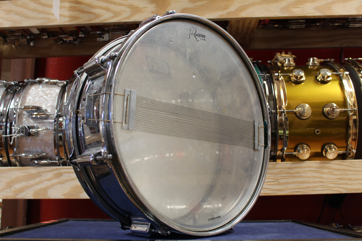 1960s Rogers 5x14 Chrome Over Brass Powertone Snare Drum Serial no.15706 Dayton, OH