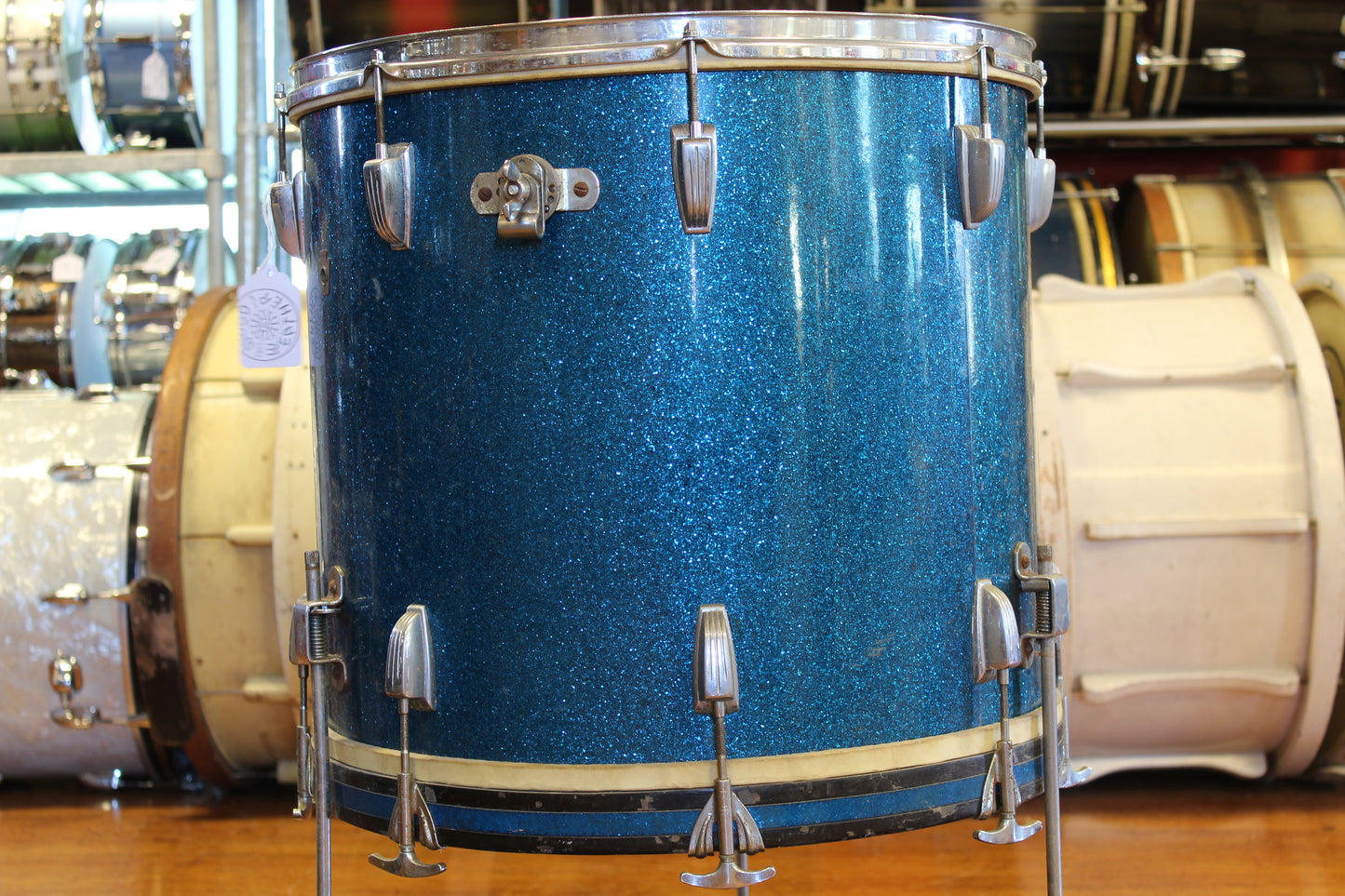 1950s WFL 18"x20" Compacto Drum in Blue Flash Pearl