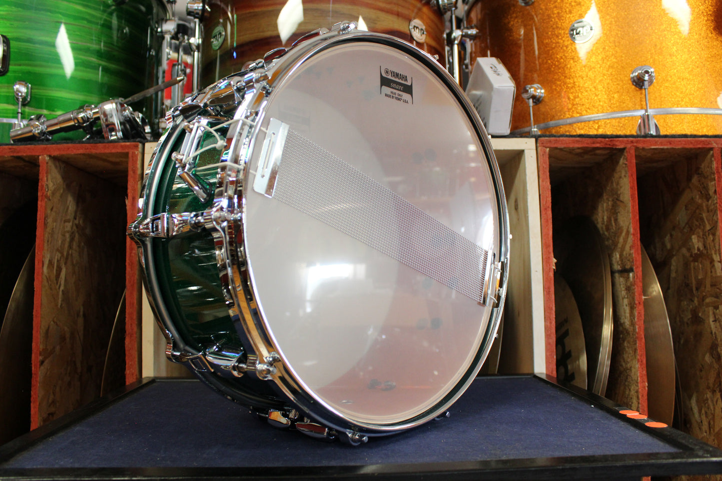 Yamaha 14x6 Absolute Hybrid Maple Snare Drum - Jade Green Sparkle