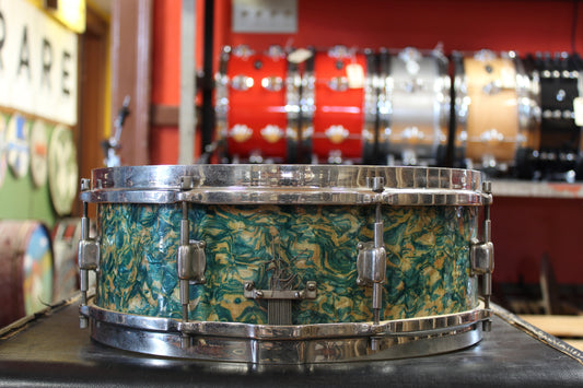1930s Leedy 5x14 Professional Model Snare Drum in Rainbow Pearl