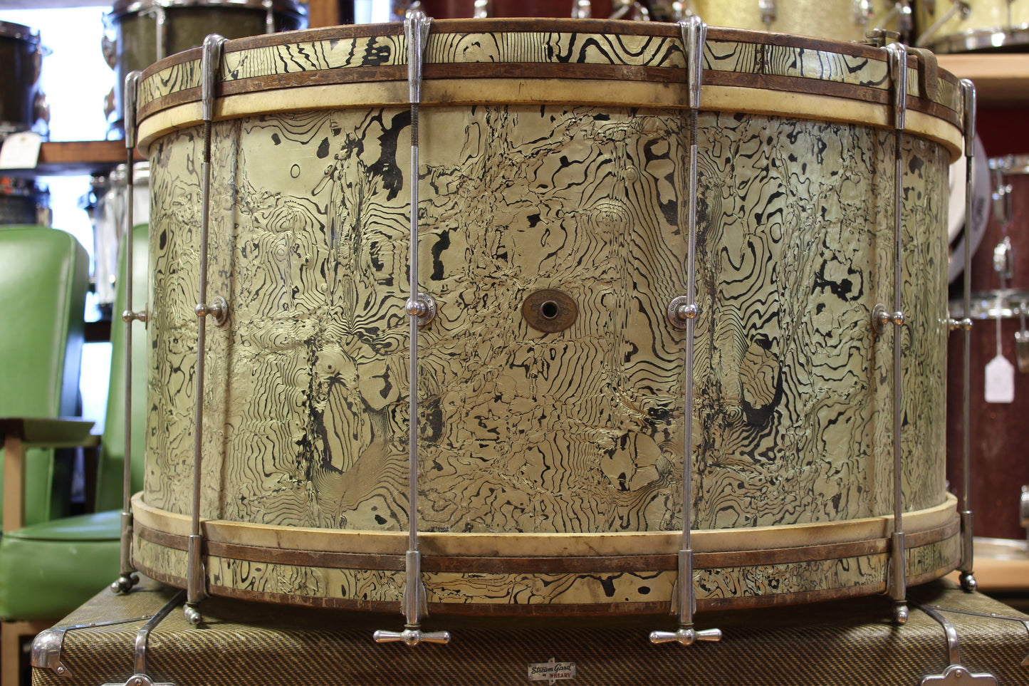 1935 Ludwig Abalone Pearl Outfit 14x28 6.5x14