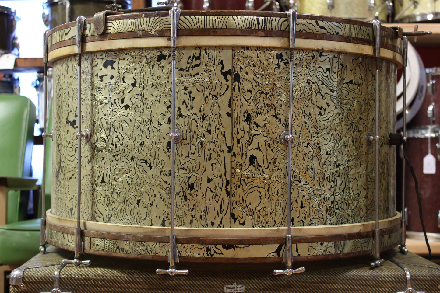 1935 Ludwig Abalone Pearl Outfit 14x28 6.5x14