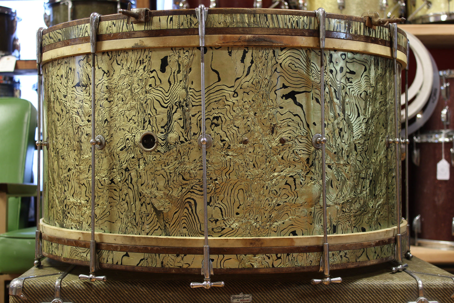 1935 Ludwig Abalone Pearl Outfit 14x28 6.5x14