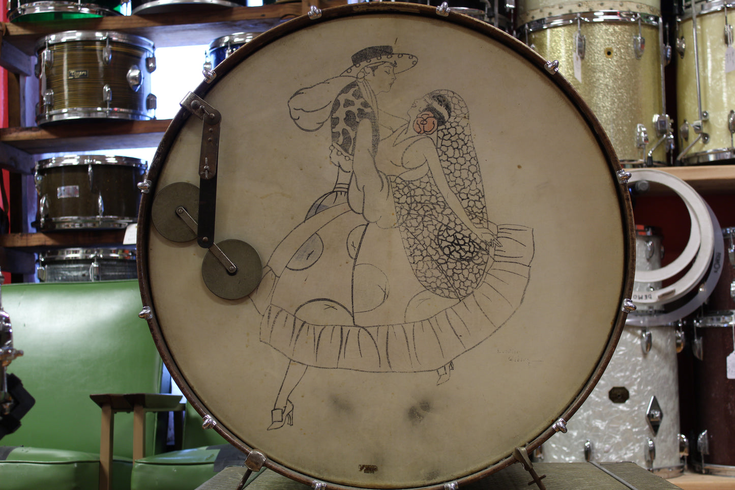 1935 Ludwig Abalone Pearl Outfit 14x28 6.5x14