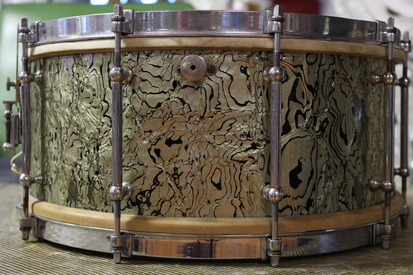1935 Ludwig Abalone Pearl Outfit 14x28 6.5x14