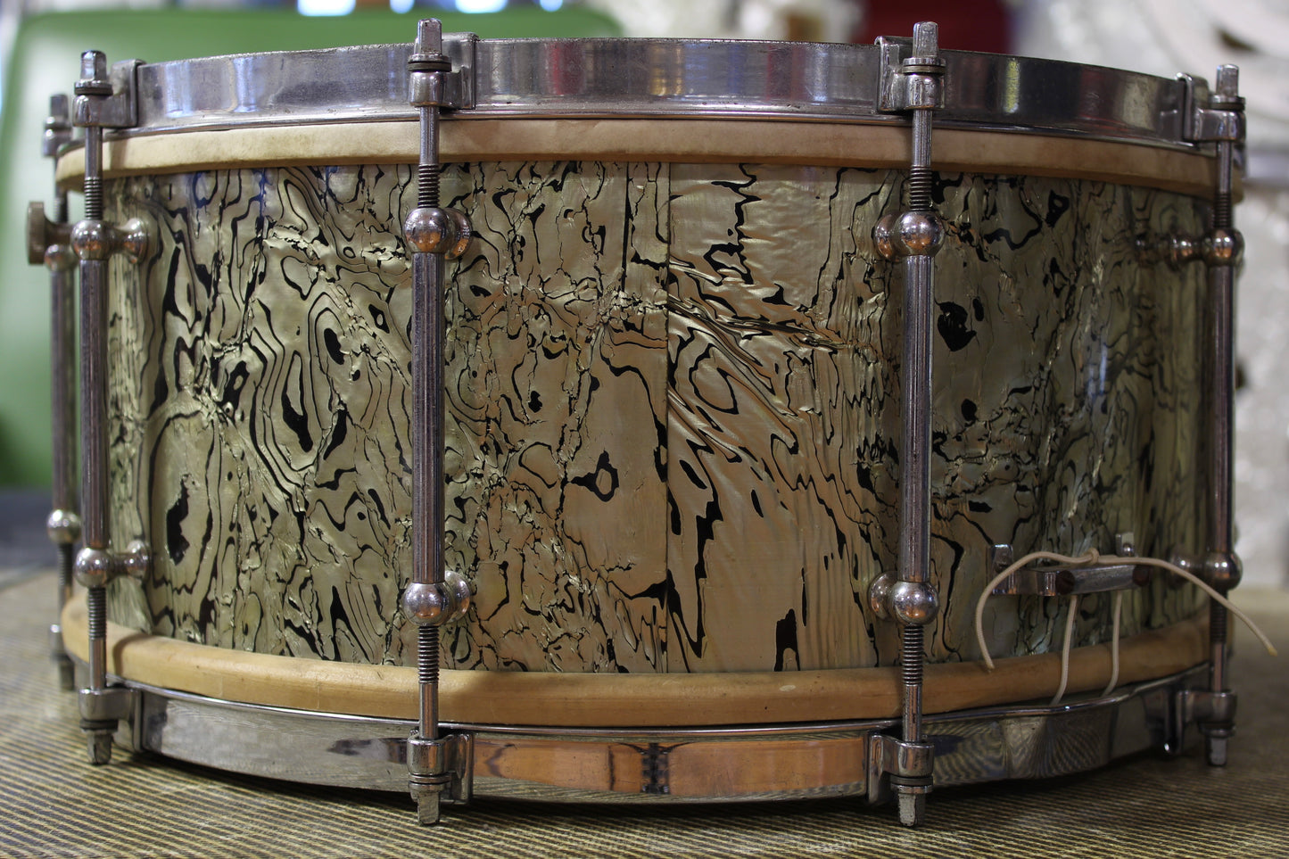 1935 Ludwig Abalone Pearl Outfit 14x28 6.5x14