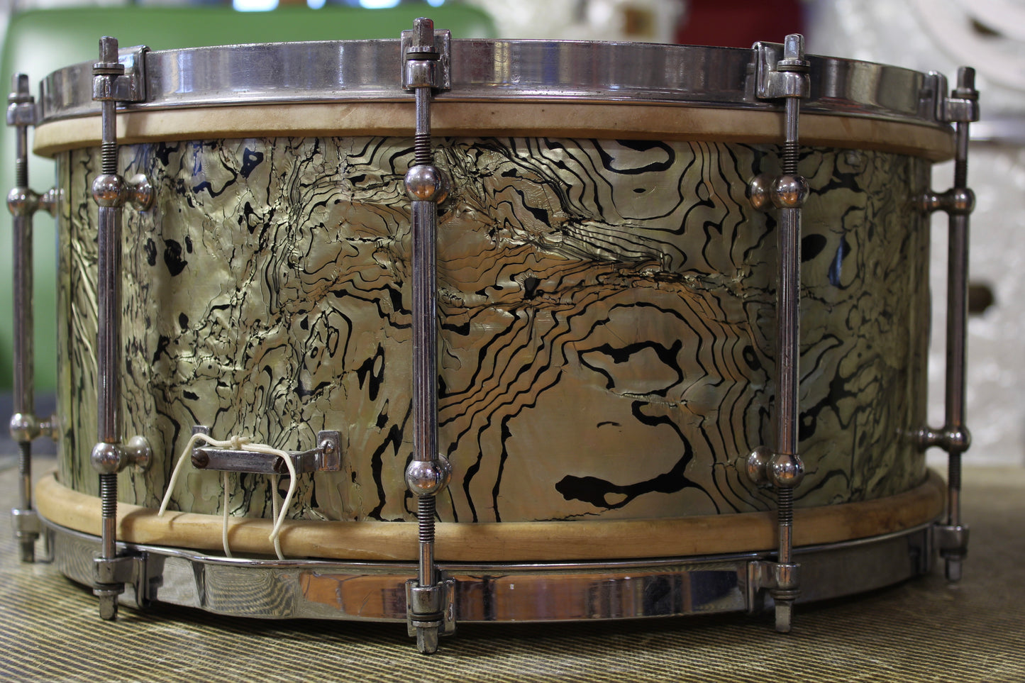 1935 Ludwig Abalone Pearl Outfit 14x28 6.5x14