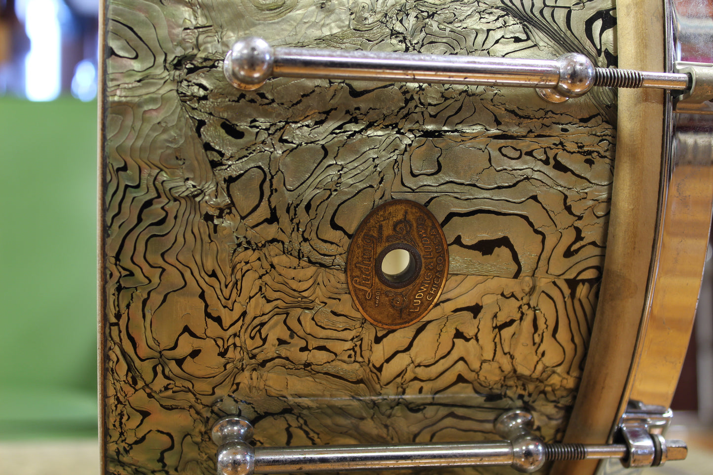 1935 Ludwig Abalone Pearl Outfit 14x28 6.5x14