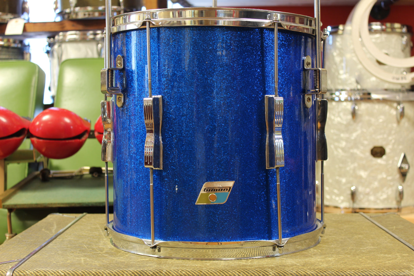 1969 Ludwig Club Date in Blue Sparkle 14x20 14x14 8x12
